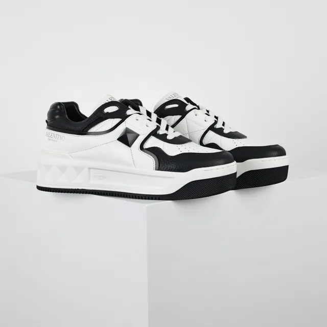 Valentino Rockstud Platform Sneaker White and Black Lifestyle Sneakers 3