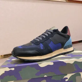 Valentino Rockstud Runner Camo Print Lifestyle Sneakers