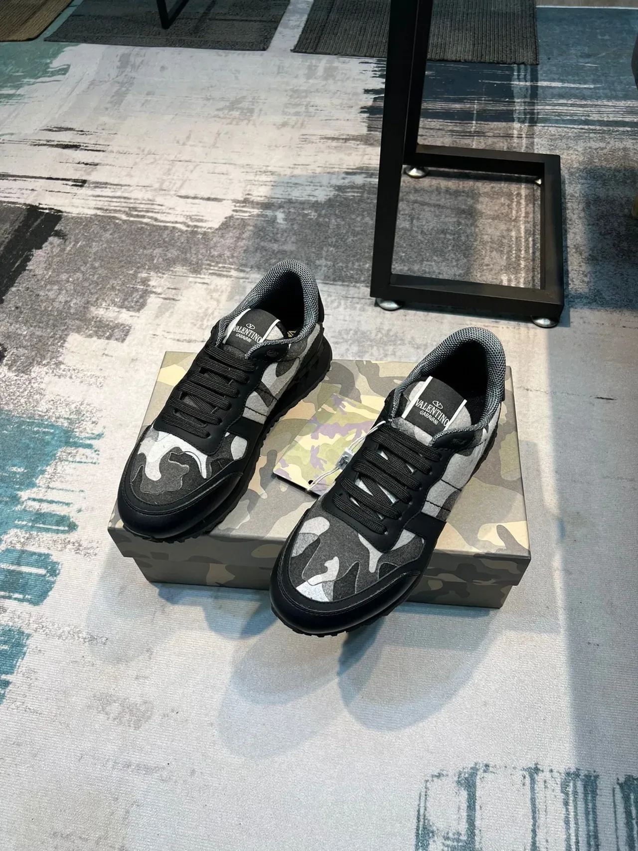 Valentino Rockstud Runner Camouflage Paneled Lifestyle Sneakers 5