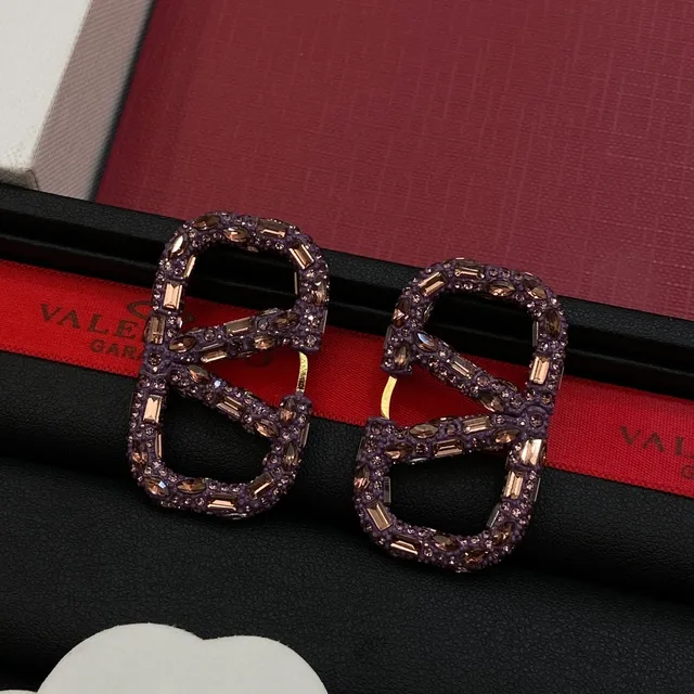 Valentino VLTN brincos de cristal roxo 2