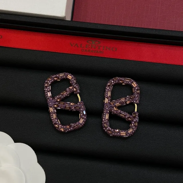 Valentino VLTN brincos de cristal roxo 4