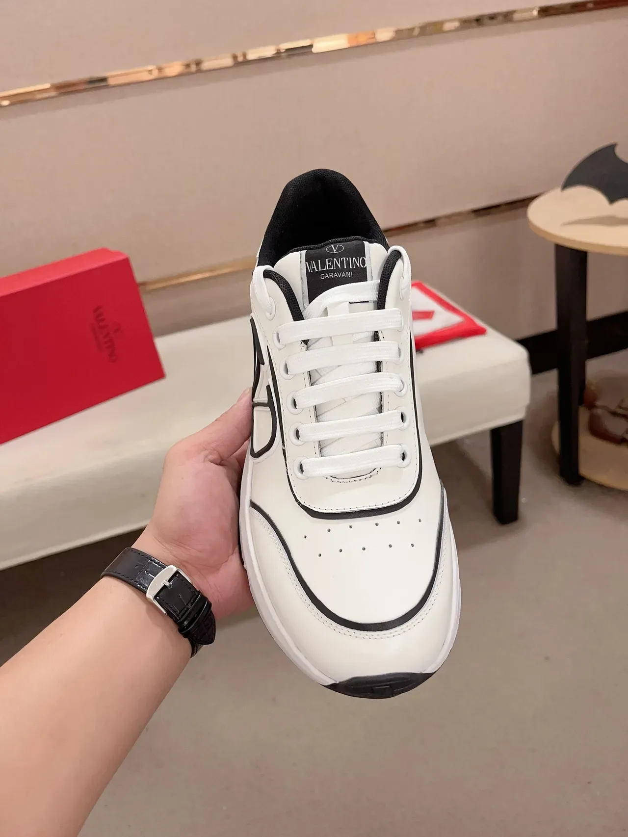 Valentino VLTN White and Black Chunky Sneakers 5