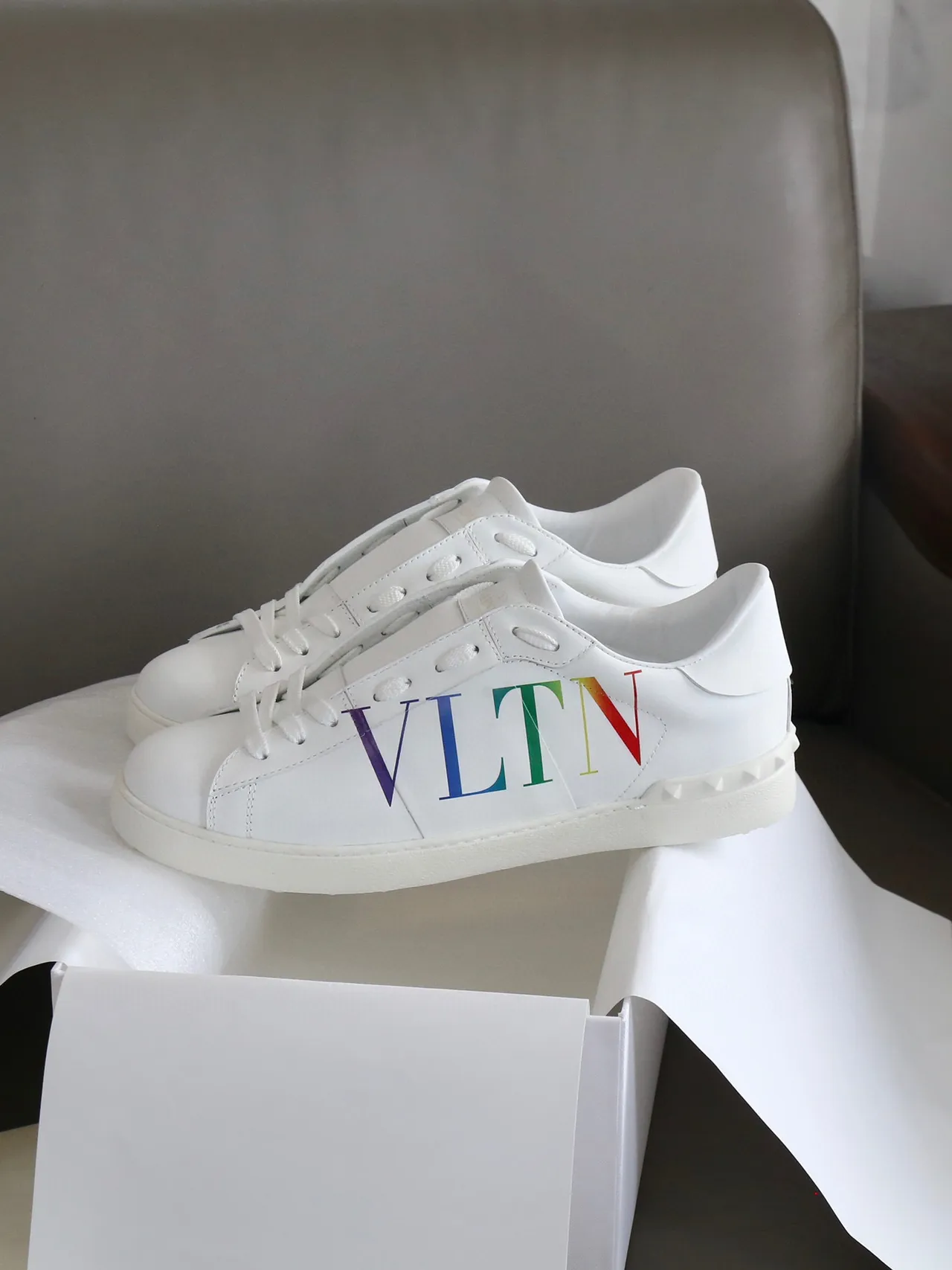 Valentino VLTN White Rainbow Logo Lifestyle Sneakers 2