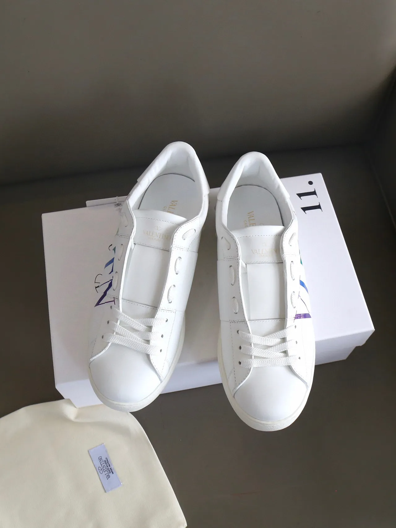 Valentino VLTN White Rainbow Logo Lifestyle Sneakers 4