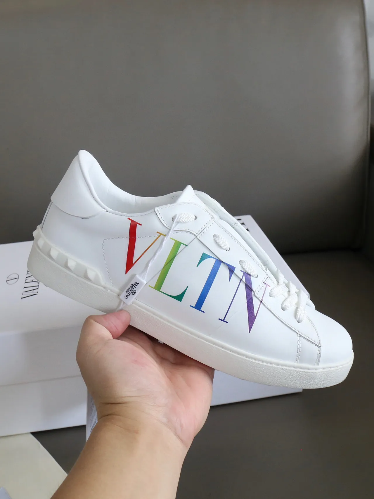 Valentino VLTN White Rainbow Logo Lifestyle Sneakers 7
