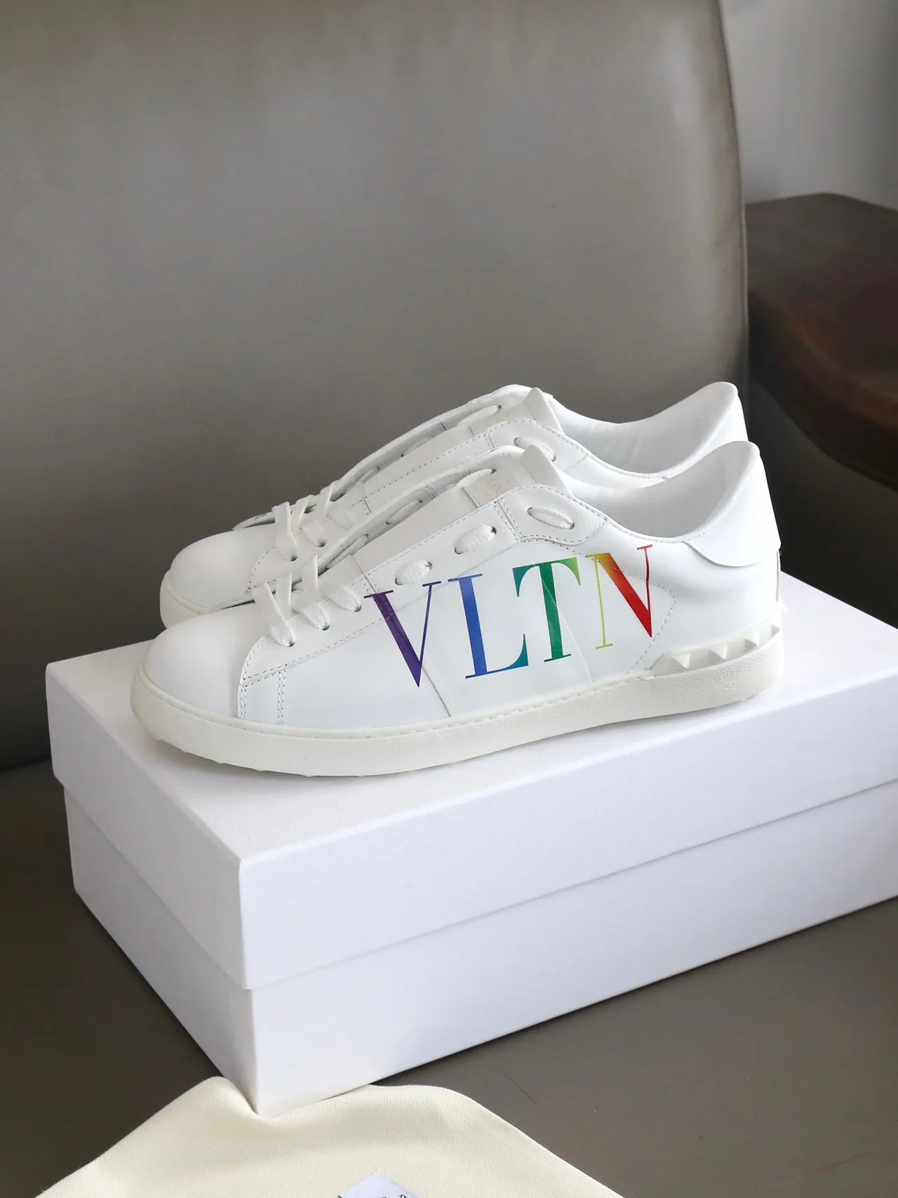 Valentino VLTN White Rainbow Logo Lifestyle Sneakers 8