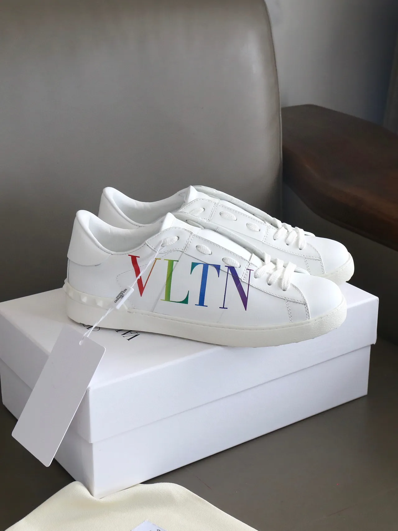 Valentino VLTN White Rainbow Logo Lifestyle Sneakers 9