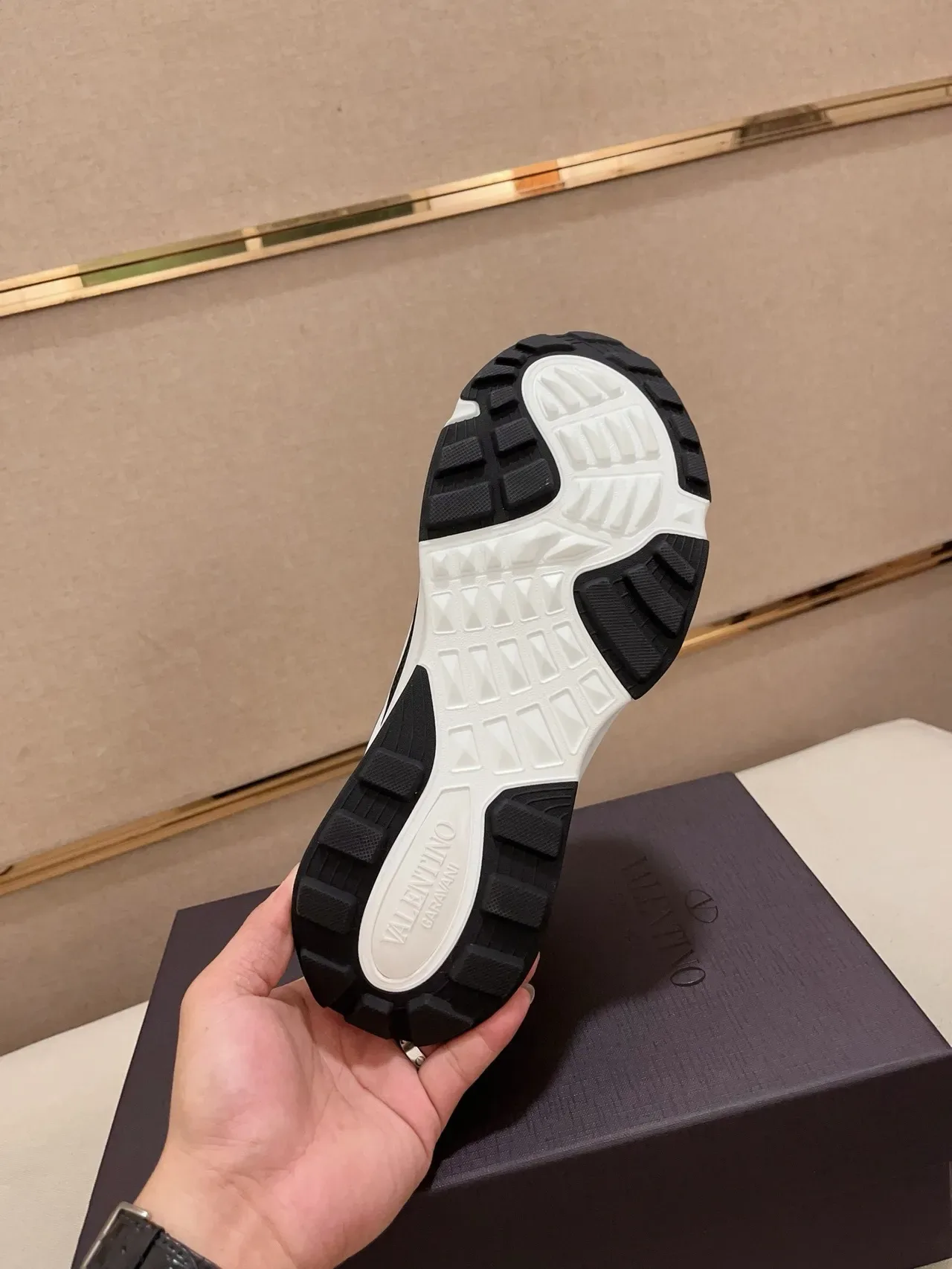 Valentino White Black Sole Layered Upper Chunky Sneakers 2