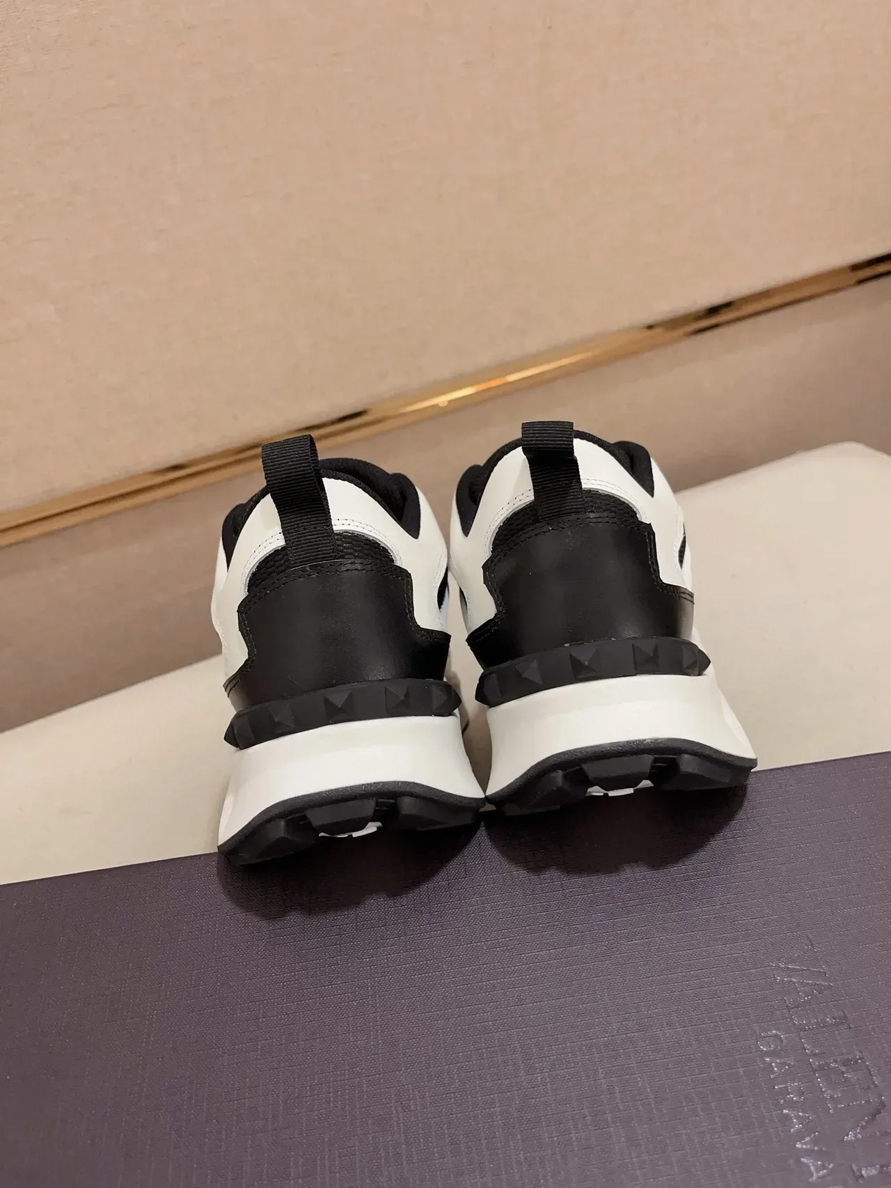 Valentino White Black Sole Layered Upper Chunky Sneakers 3