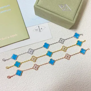 Van Cleef & Arpels Alhambra سوار الكلفر ذو الأوراق الأربعة مينا ومكسّب بالماس