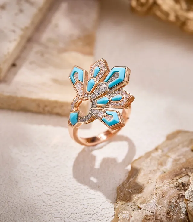 Van Cleef & Arpels Frivole Leque Geométrico de Mãe-d'Água e Diamante 6