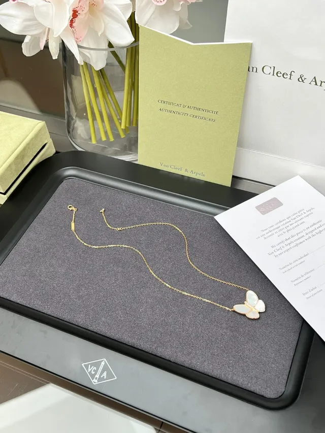 Van Cleef & Arpels Papillon Collier Opale et Diamant 7