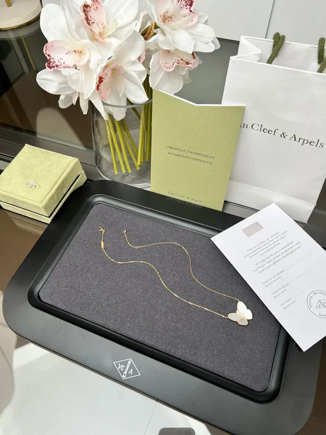 Van Cleef & Arpels Papillon Collier Opale et Diamant 8