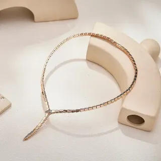 Van Cleef & Arpels Serpent Bohème Rose Gold Pavé Diamond Necklace
