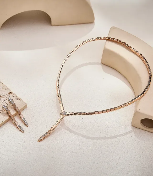 Van Cleef & Arpels Serpent Bohème Collier Diamants Pavé Or Rose 4