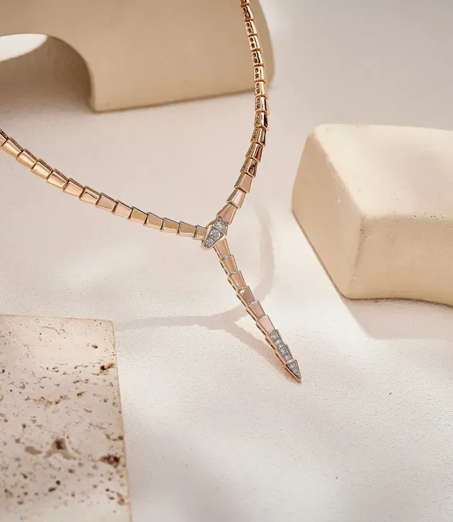 Van Cleef & Arpels Serpent Bohème Collier Diamants Pavé Or Rose 6