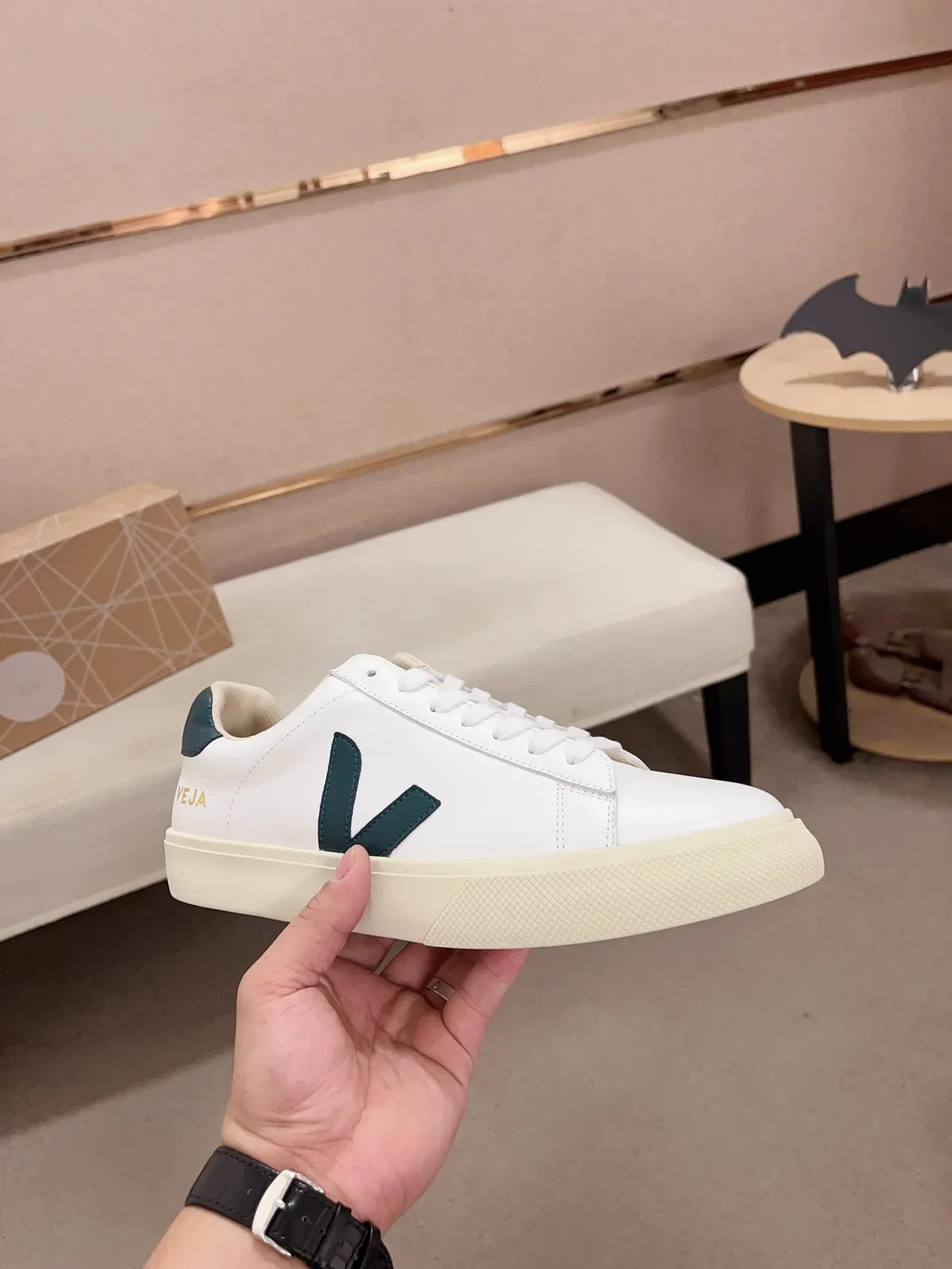VEJA Esplar Branco e Verde Escuro Sneakers Lifestyle 5