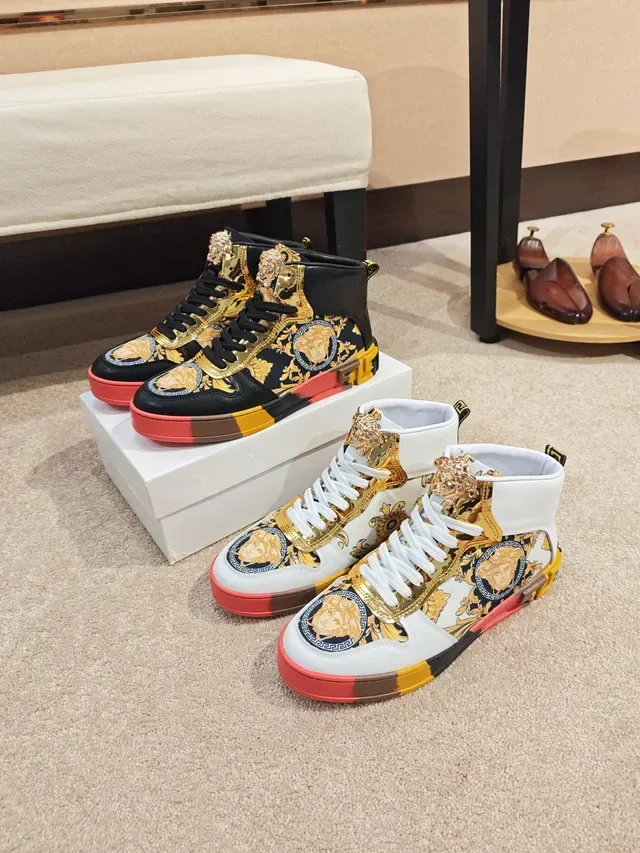 Versace Chain Reaction Baroque Print Chaussures Lifestyle Hautes 2