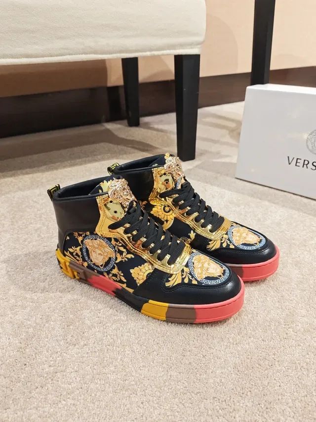 Versace Chain Reaction Baroque Print Chaussures Lifestyle Hautes 5