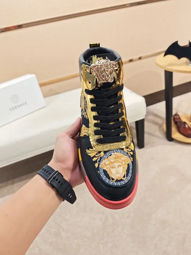 Versace Chain Reaction Baroque Print Chaussures Lifestyle Hautes 6