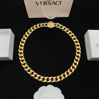 Versace Chain Reaction Collar de Cadena Curb en Oro y Plata