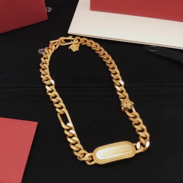 Versace Chain Reaction Collier Doré Curb-Figaro 8