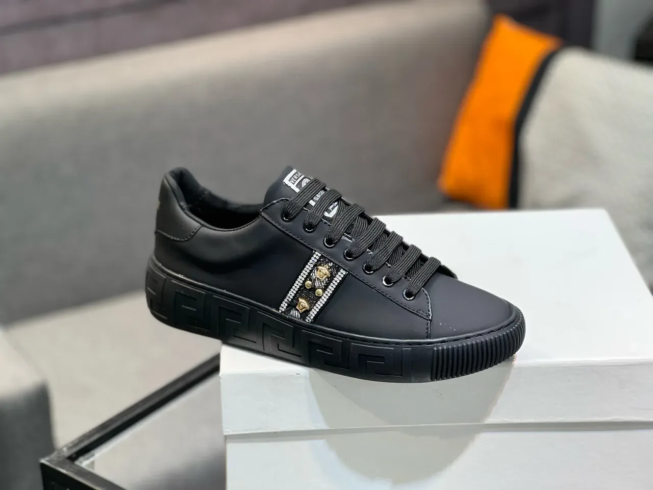 Versace Greca Odissea Black Embellished Lifestyle Sneakers 5