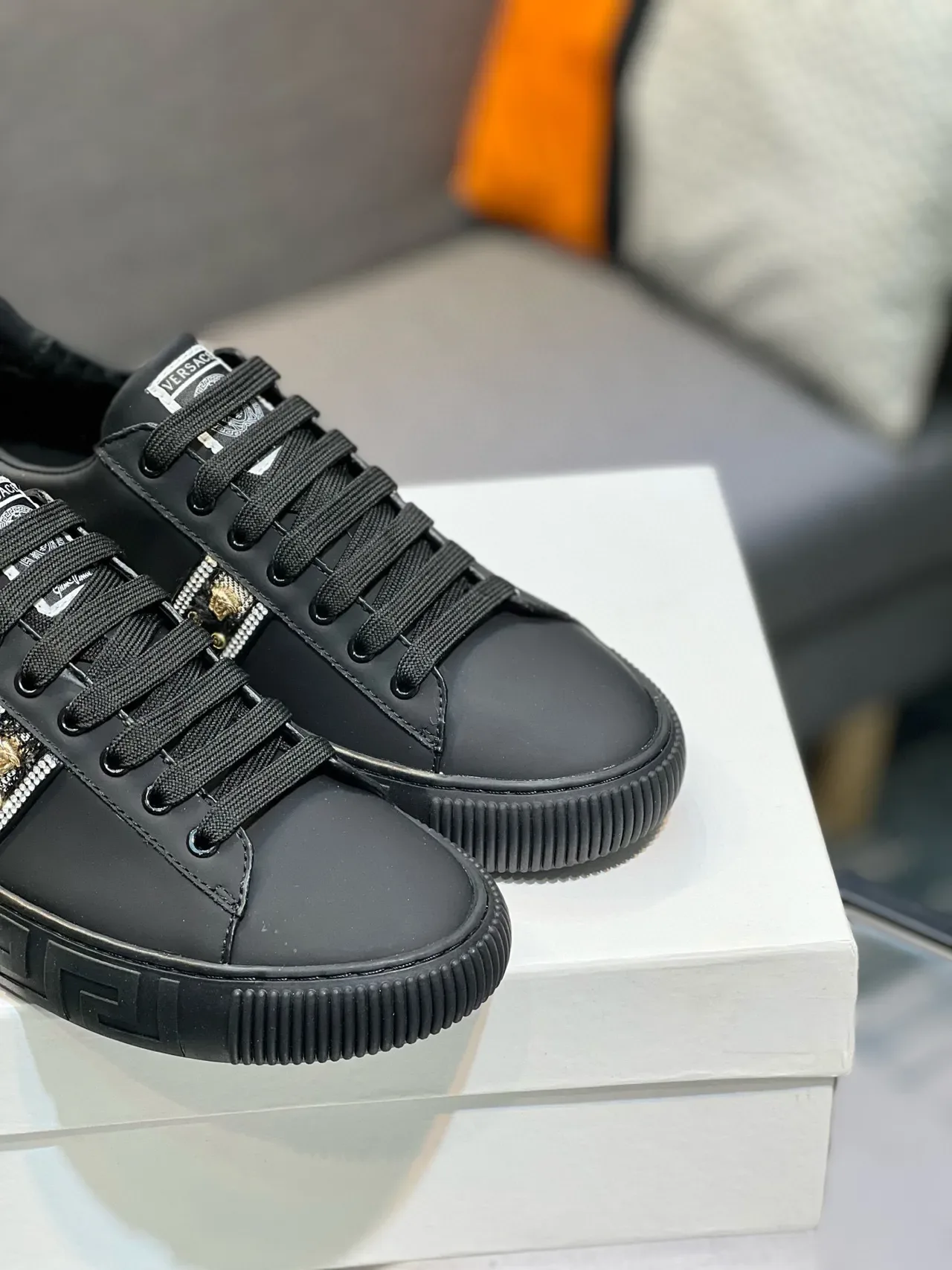 Versace Greca Odissea Black Embellished Lifestyle Sneakers 6