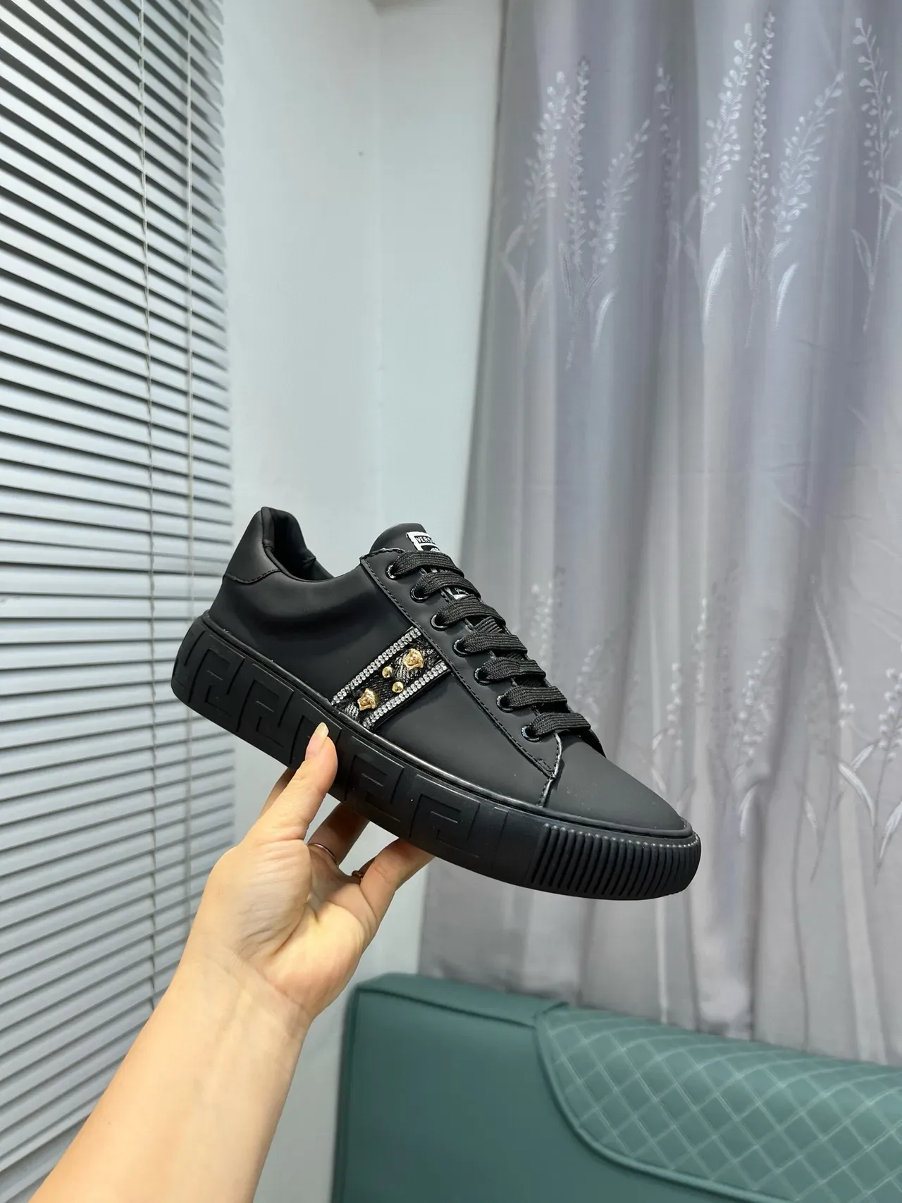 Versace Greca Odissea Black Embellished Lifestyle Sneakers 7