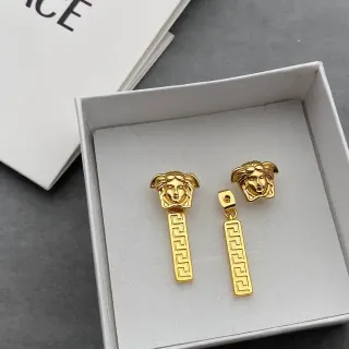 Versace Medusa Gold-Tone Greca Key Drop 耳环