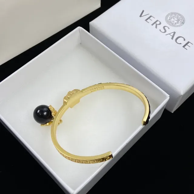 Versace Pulseira Medusa Head Ouro Preto Metal Motif 2