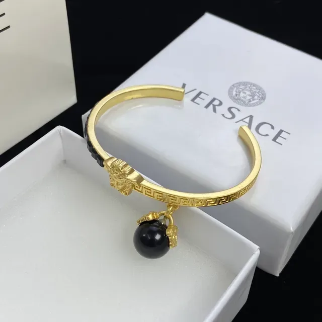 Versace Pulseira Medusa Head Ouro Preto Metal Motif 3