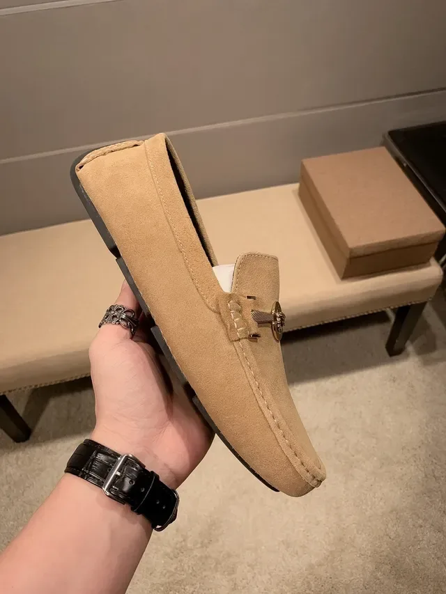 Versace Medusa Horsebit Mocassins Beige Daim 6