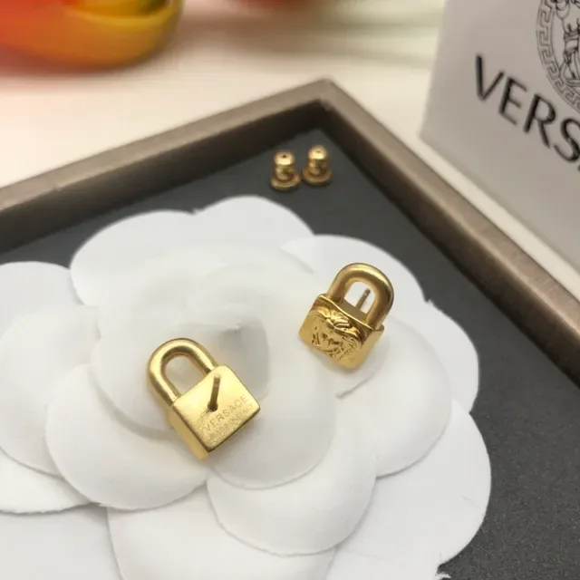 Versace Medusa Lock Gold-Tone Stud Earrings 2