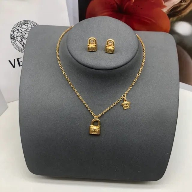 Versace Medusa Lock Gold-Tone Stud Earrings 3