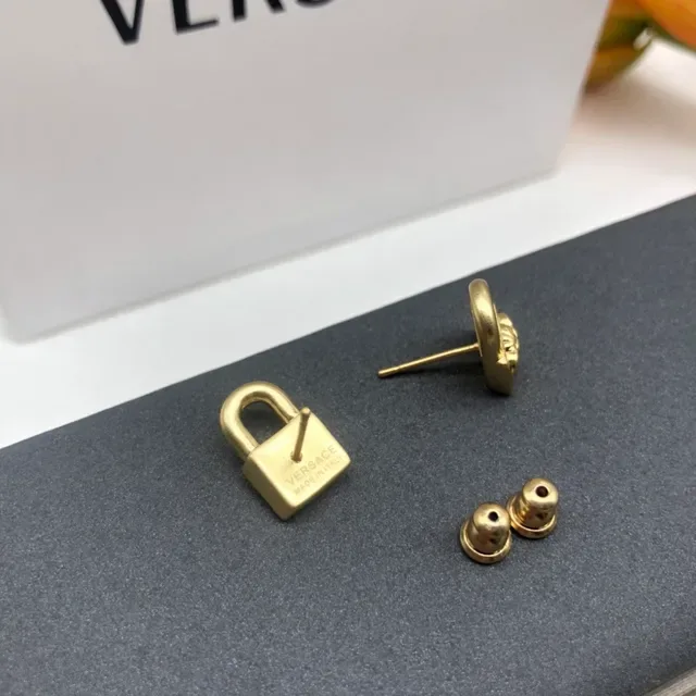 Versace Medusa Lock Gold-Tone Stud Earrings 5