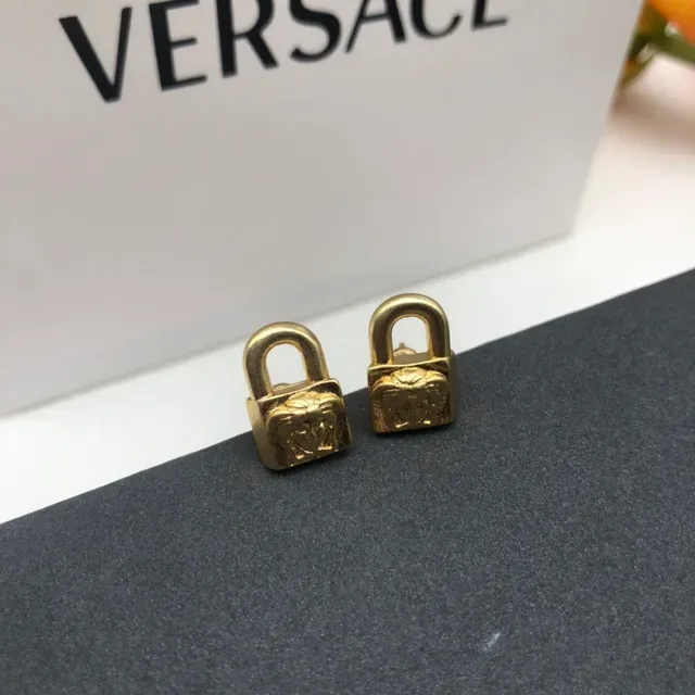 Versace Medusa Lock Gold-Tone Stud Earrings 6