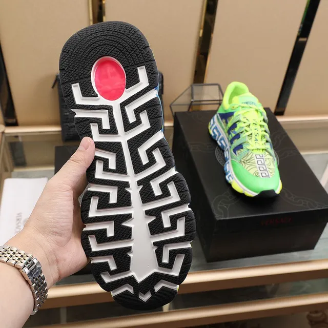 Versace Multicolor Greca Key Pattern Overlay Asymmetrical Lacing System Lifestyle Sneakers 10