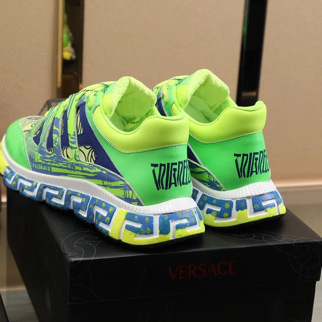 Versace Multicolor Greca Key Pattern Overlay Asymmetrical Lacing System Lifestyle Sneakers 14