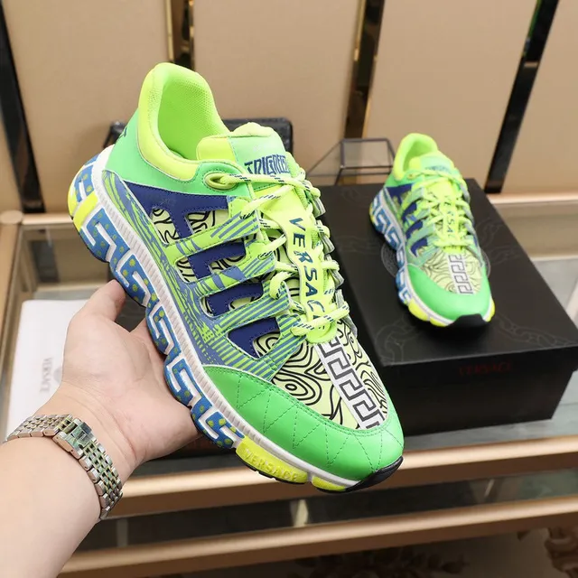 Versace Multicolor Greca Key Pattern Overlay Asymmetrical Lacing System Lifestyle Sneakers 15