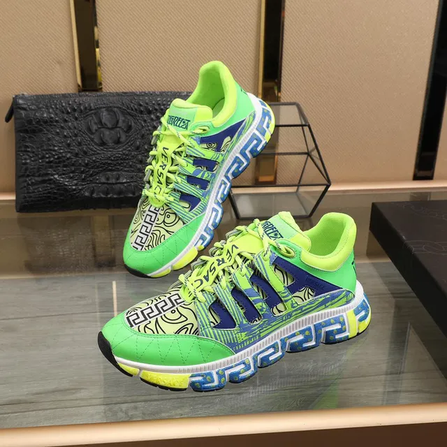 Versace Multicolor Greca Key Pattern Overlay Asymmetrical Lacing System Lifestyle Sneakers 16