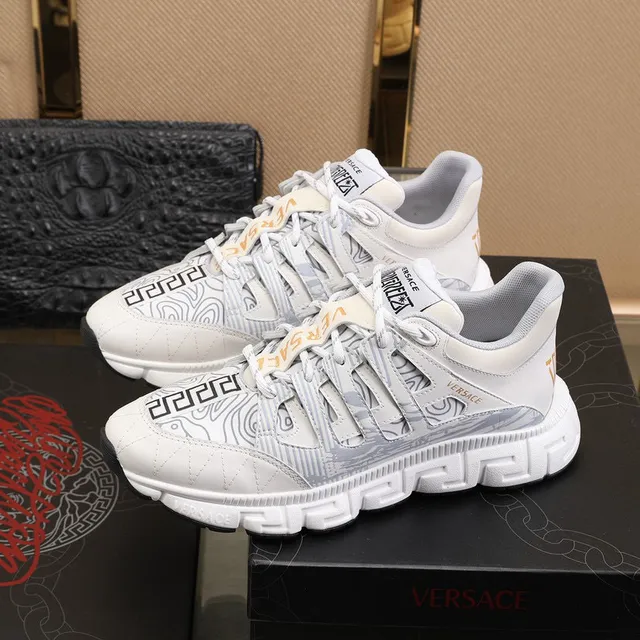 Versace Multicolor Greca Key Pattern Overlay Asymmetrical Lacing System Lifestyle Sneakers 23