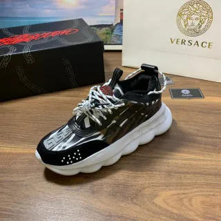 Versace Odissea Greca Pattern 黑白厚底运动鞋