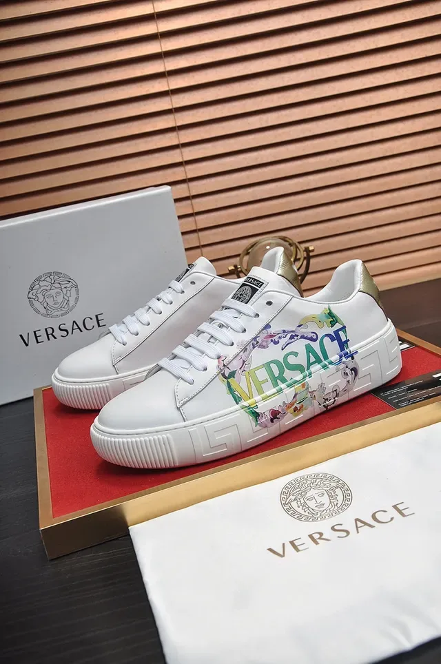 Versace Odissea White Multicolor Graphic Platform Lifestyle Sneakers 1