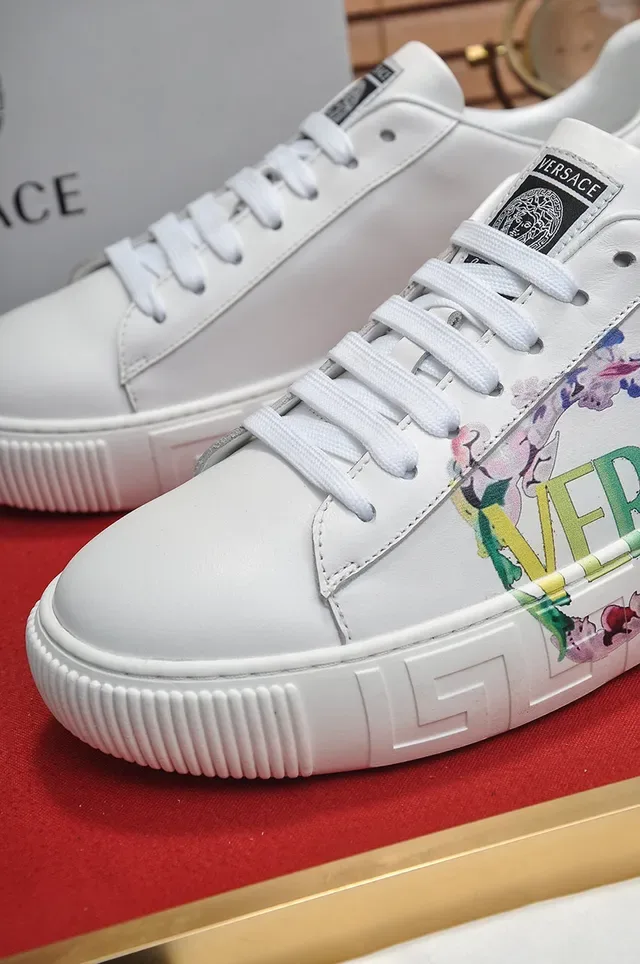 Versace Odissea White Multicolor Graphic Platform Lifestyle Sneakers 3