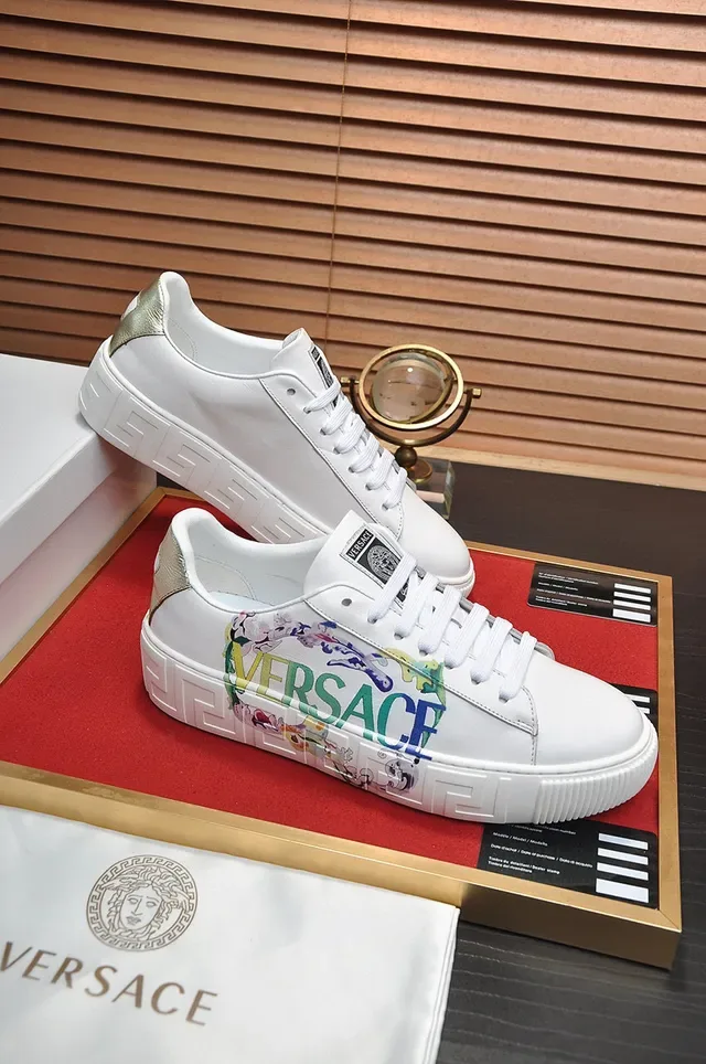 Versace Odissea White Multicolor Graphic Platform Lifestyle Sneakers 5