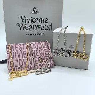 Vivienne Westwood Paperclip Crystal Pendant Necklace