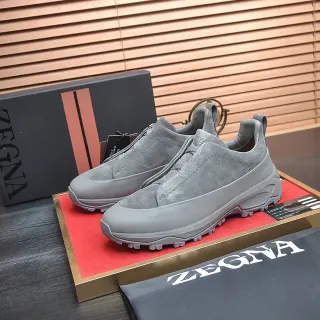 Zegna ধূসর স্লিপ-অন সুয়েড উপর লাইফস্টাইল স্নিকার্স