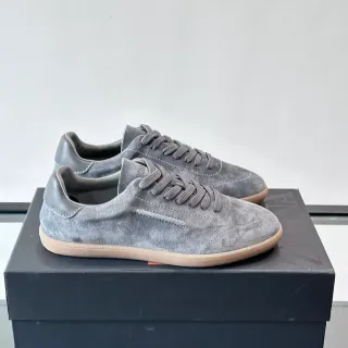 Zegna 生活方式运动鞋 灰米色 麂皮鞋面 色丁系带 生活方式运动鞋