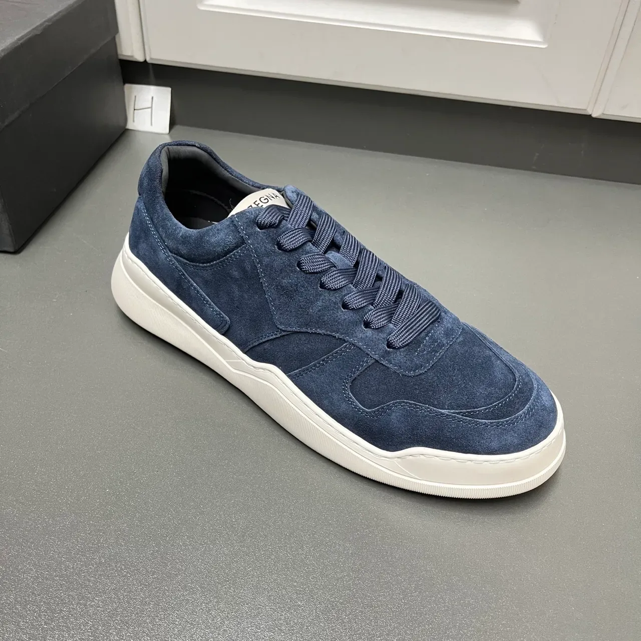 Zegna Lifestyle Sneaker Navy White Suede Upper Cupsole Lifestyle Sneakers 4